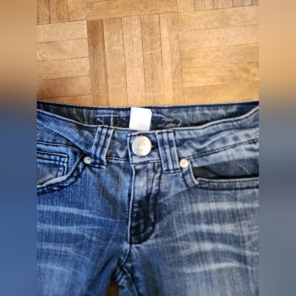 Girls Guess Daredevil skinny med wash with sequin patches size 10 - Picture 3 of 6